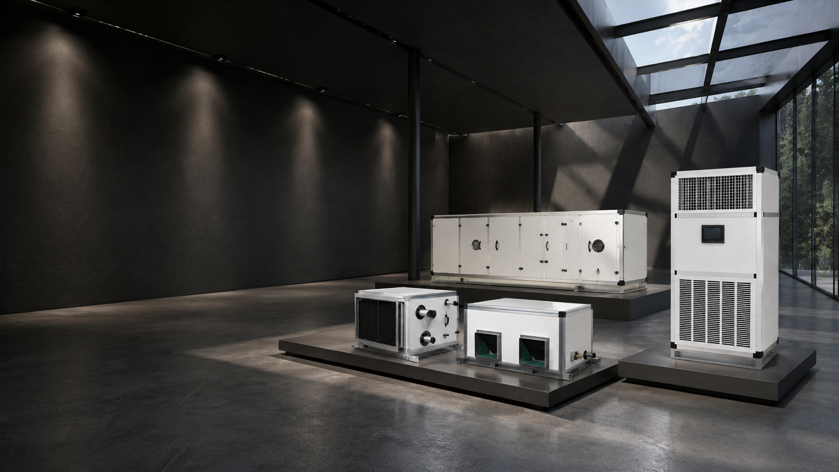 100% fresh-air make-up air unit functional sections