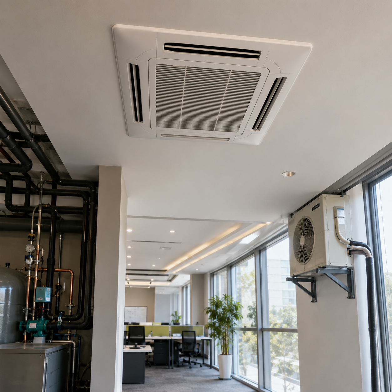 Hydronic Cassette FCU vs Self-Contained Refrigerant Cassette AC