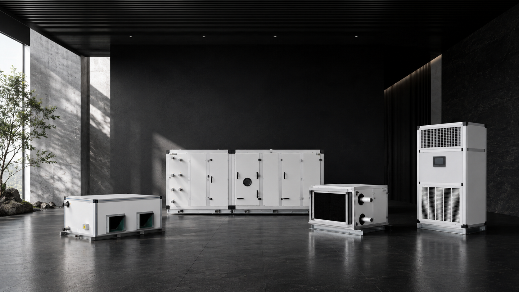 Cleanroom make-up air unit configuration