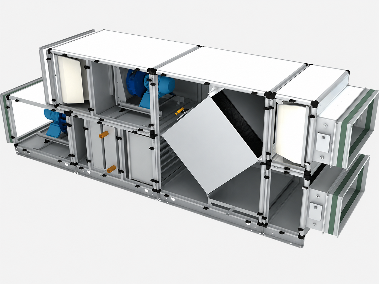 Plate cross-flow heat recovery AHU Diagram