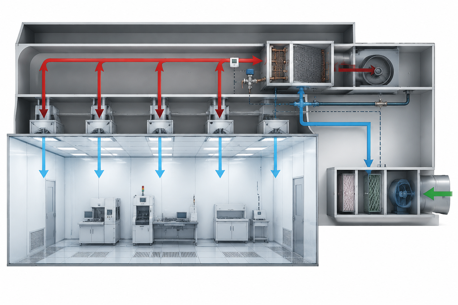Cleanroom Process Flow Path Schematic