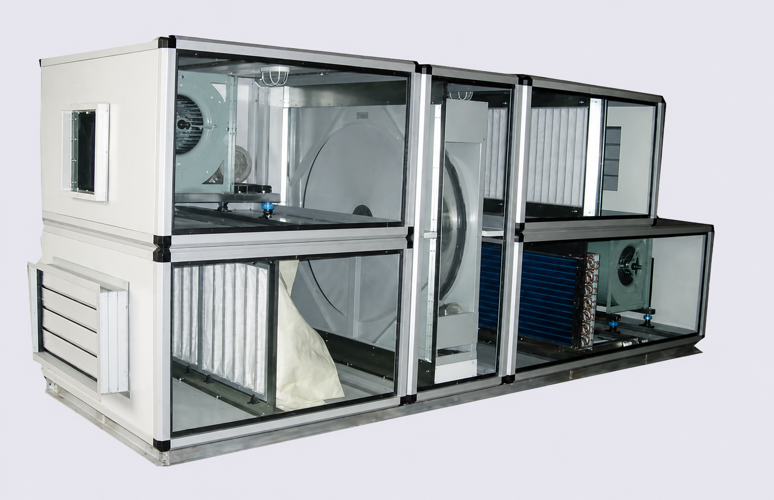 Rotary-wheel enthalpy heat recovery AHU Diagram