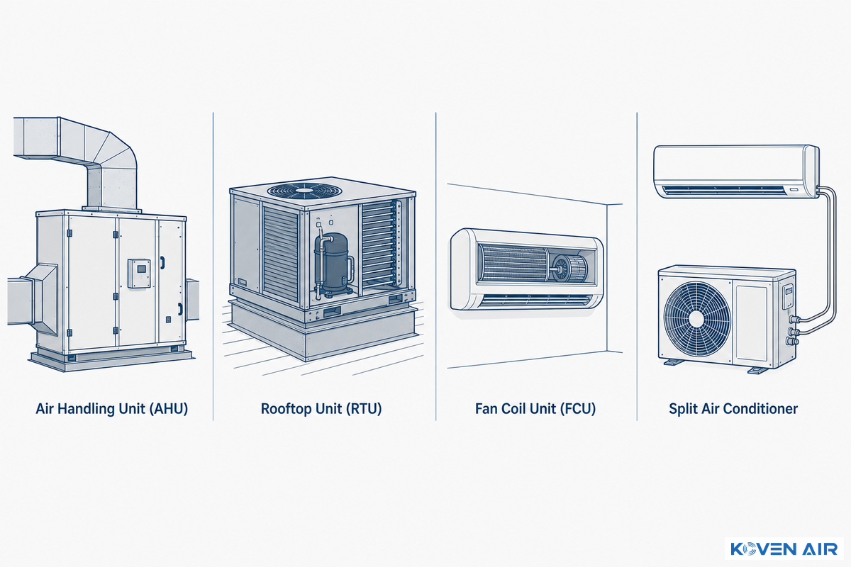 AHU vs. RTU vs. FCU vs. Air Conditioner, Getting the Terminology Right — Koven Air