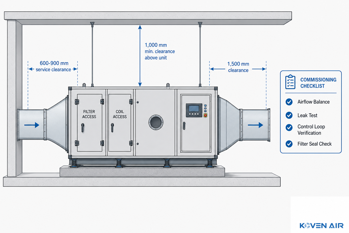 Installing & Commissioning an AHU, What Determines Whether It Performs as Spec'd — Koven Air
