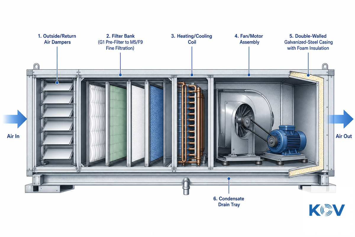 What Is a Commercial AHU, and What's Inside It? — Koven Air