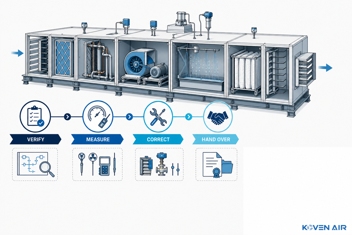 Connect ducts, wiring, and controls to a measurable handover plan - Koven Air