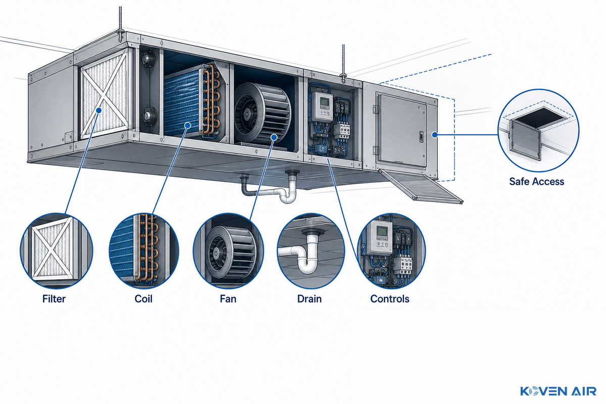 Use the 4-Stage Overhead AHU Commissioning Record - Koven Air