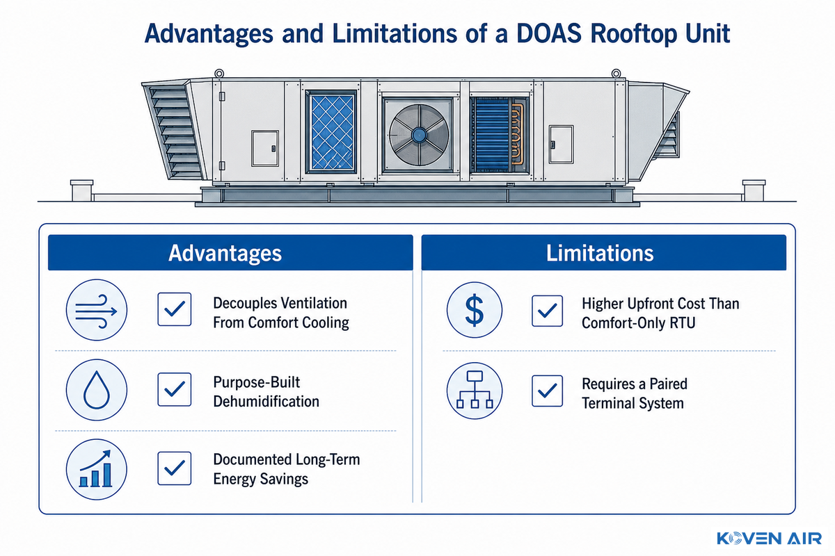 Advantages and Limitations of a DOAS Rooftop Unit — Koven Air