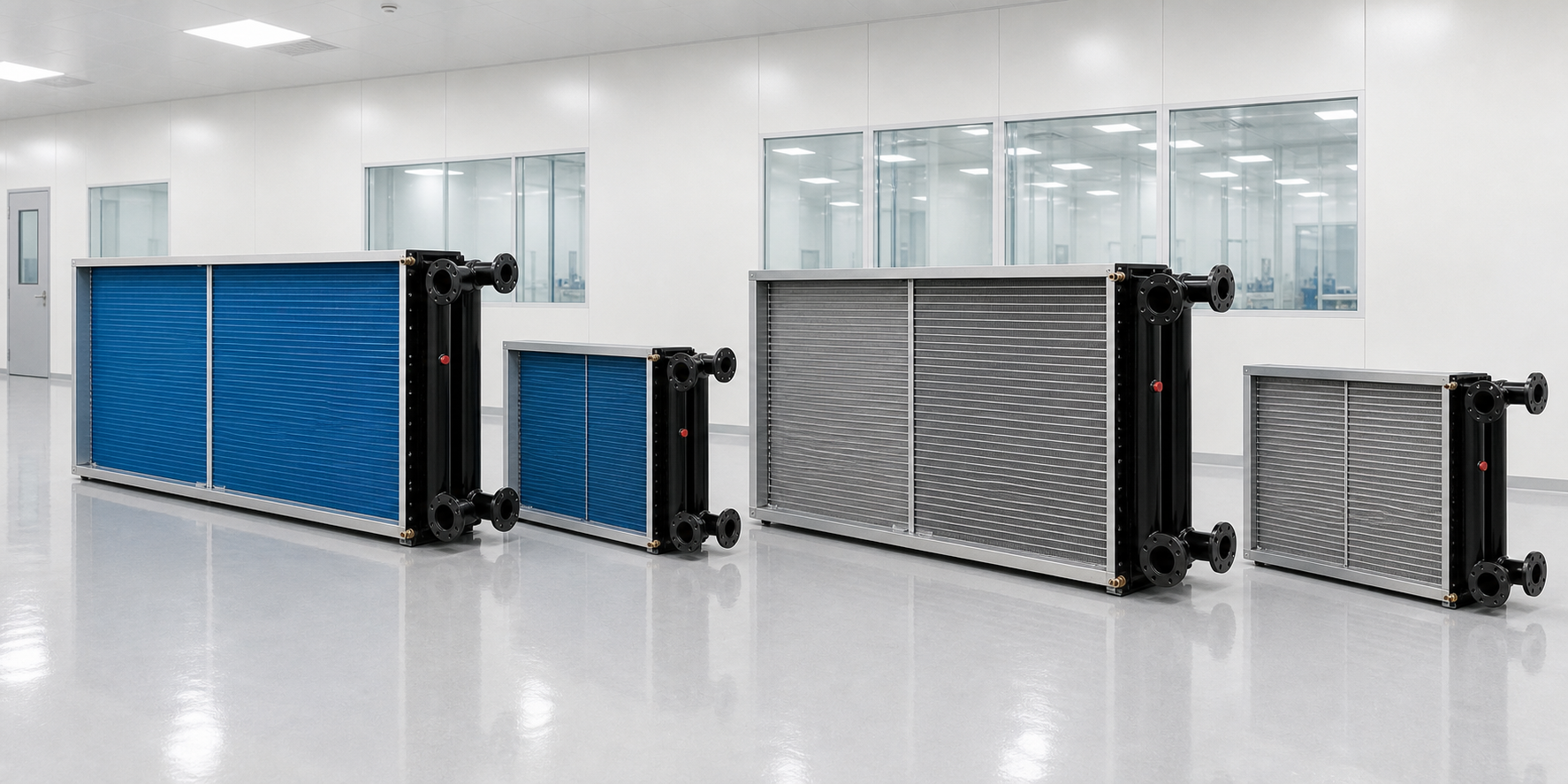 Cleanroom dry cooling coil product selection display