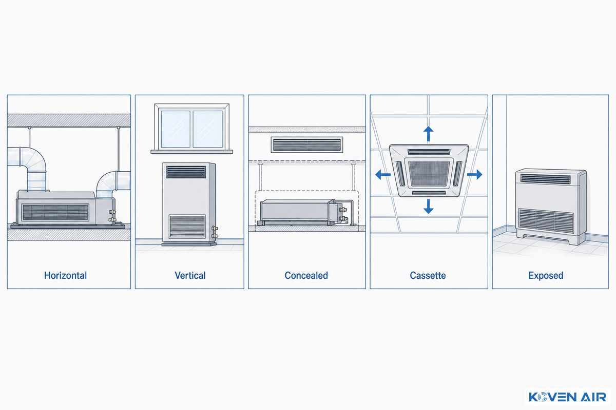 The Fan Coil Body Styles at a Glance: Horizontal, Vertical, Concealed, Cassette — Koven Air