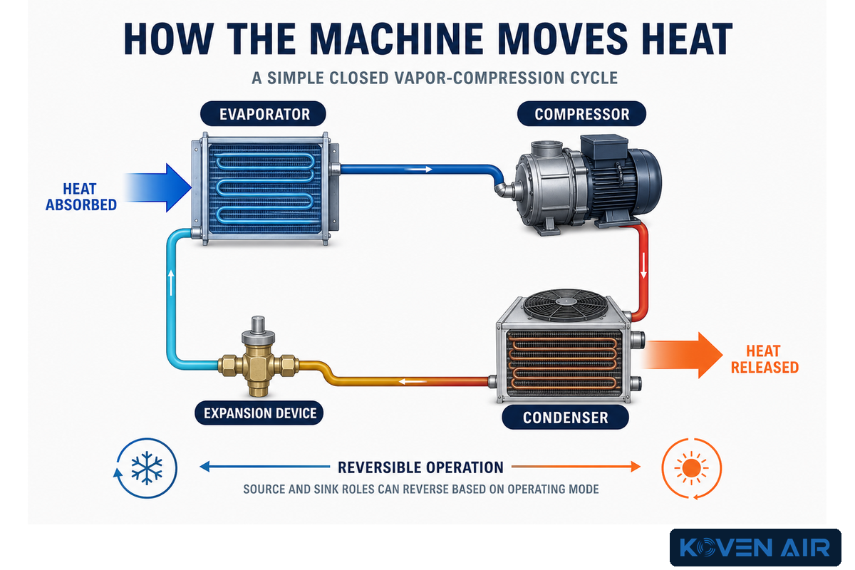How Does a Heat Pump Chiller Move Heat? — Koven Air
