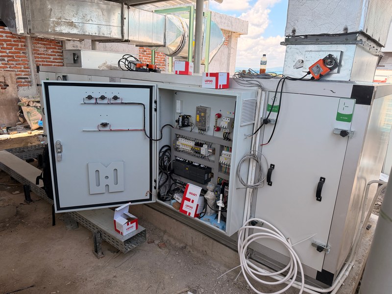 Koven AHU control cabinet wiring and sensor logic test