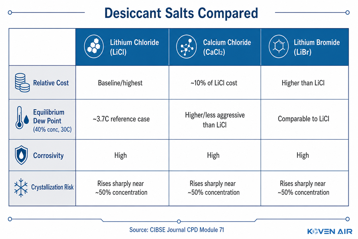 Desiccant Salts Compared: Lithium Chloride vs. Calcium Chloride vs. Lithium Bromide — Koven Air