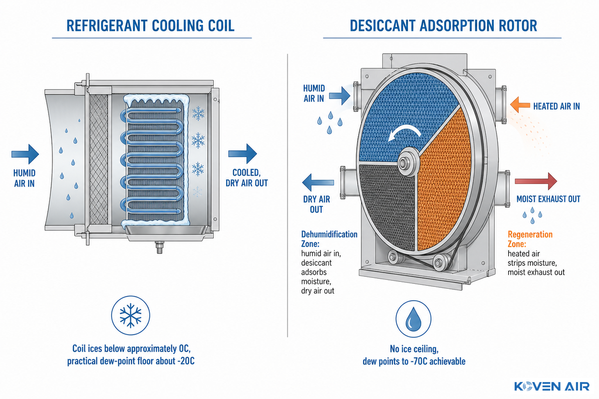 How Desiccant (Adsorption) Dehumidification Works, The Adsorption Dew-Point Ceiling — Koven Air