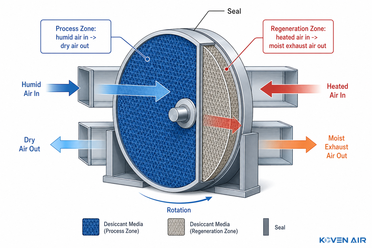 What Is a Rotary Desiccant Dehumidifier? — Koven Air