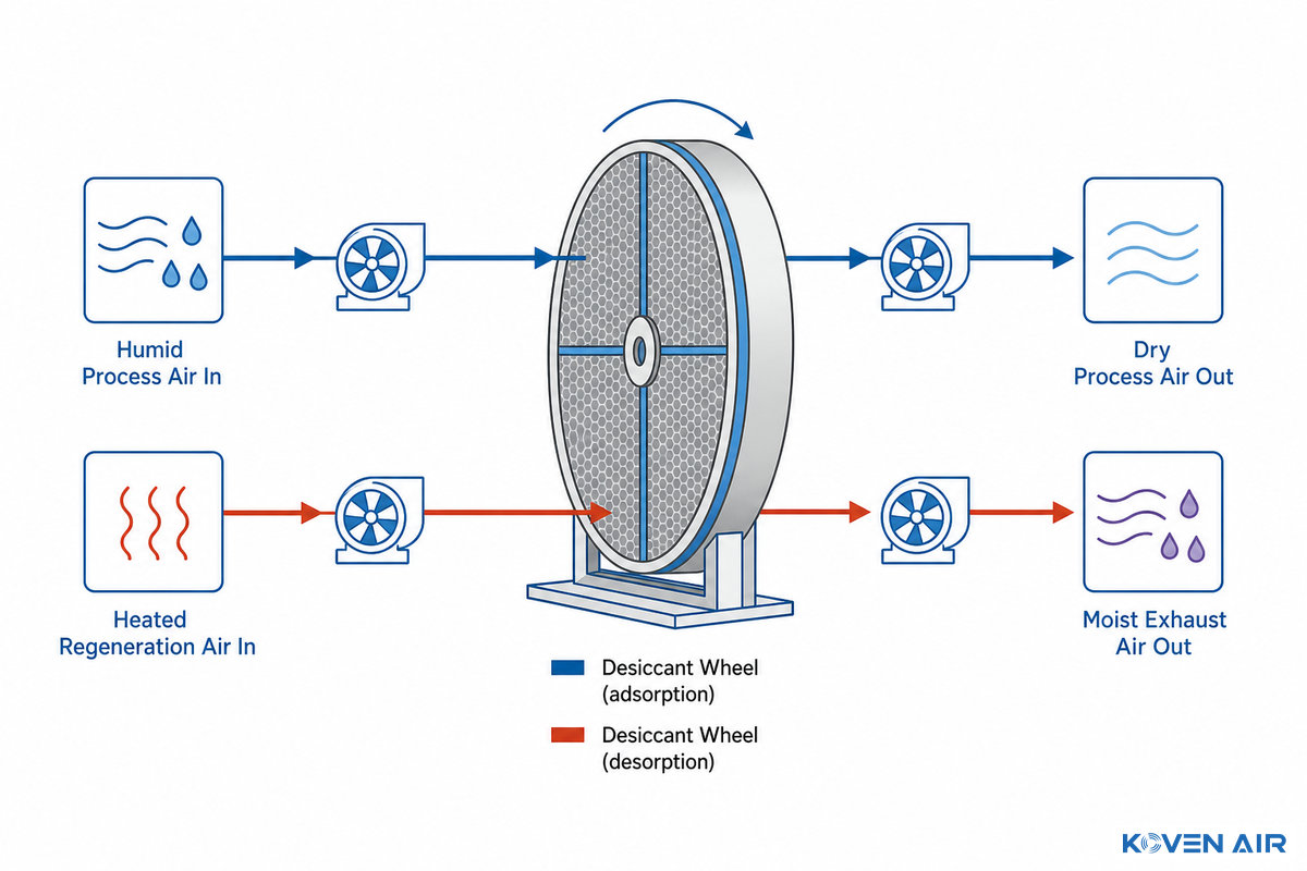 How Rotary Desiccant Dehumidifiers Work — Koven Air