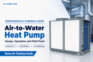 Air-to-water heat pump guide to hydronic fit, cold-weather operation and commissioning evidence