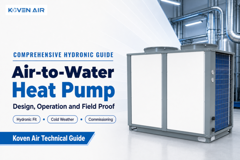 Air-to-water heat pump guide to hydronic fit, cold-weather operation and commissioning evidence