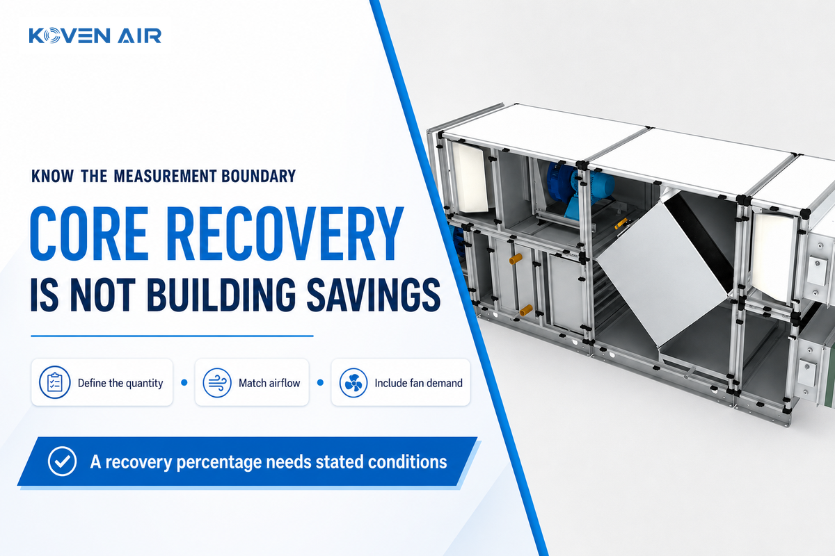 Plate heat recovery unit with rating definition, airflow and fan demand comparison requirements