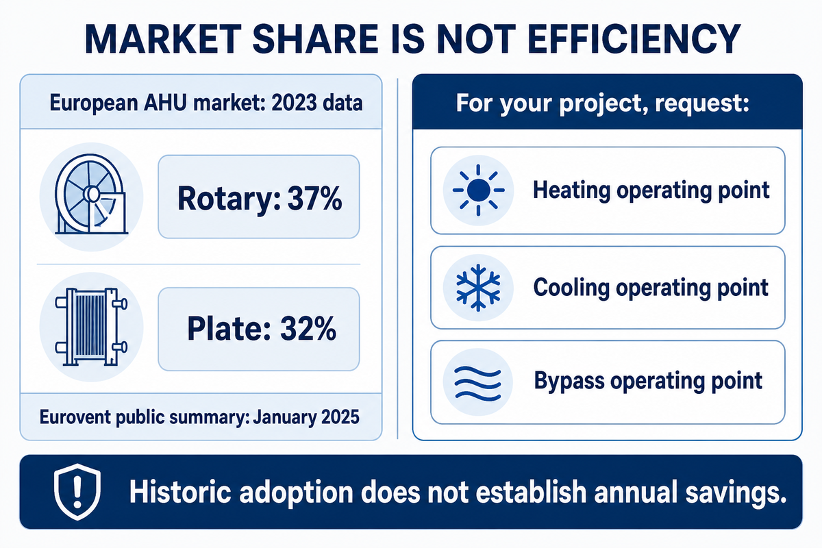 Historical exchanger market shares do not establish project efficiency or annual savings