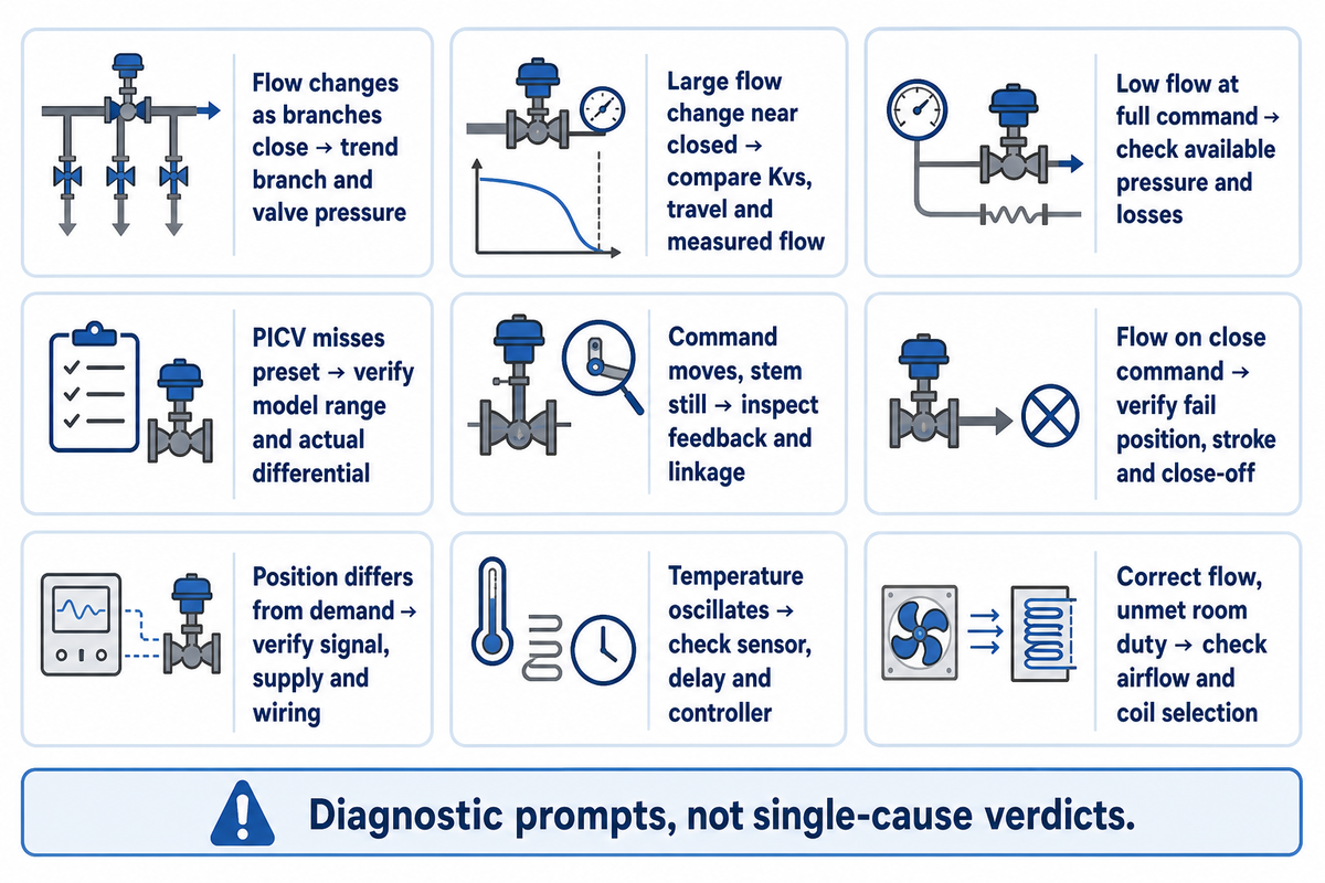 Trace hunting through the valve actuator and control loop